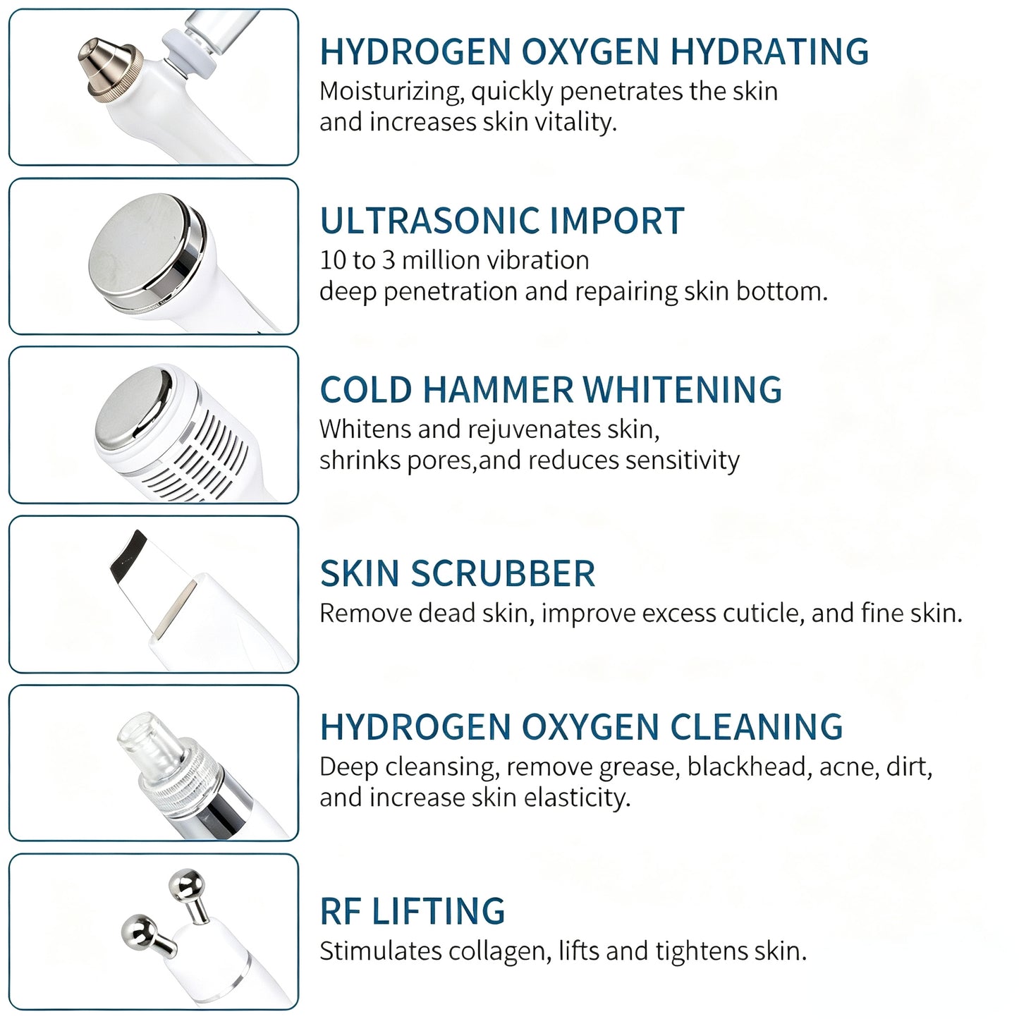 6 in 1 Hydrogen Oxygen Small Bubble Hydro Dermabrasion Machine